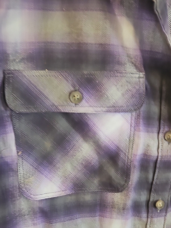 Eddie Bauer Purple Plaid Button-Down Shirt - Picture 3 of 3